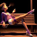 Purple Stockings Smoking.