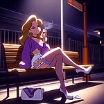 Purple Stockings Smoking.